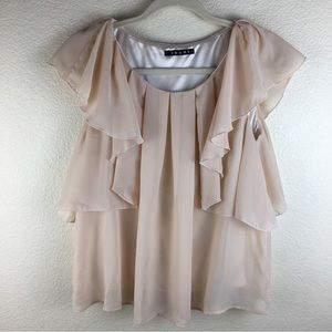 INGNI Women's Japanese Brand Blush Pinkish Peachy Flowy Sleeveless Blouse Size S